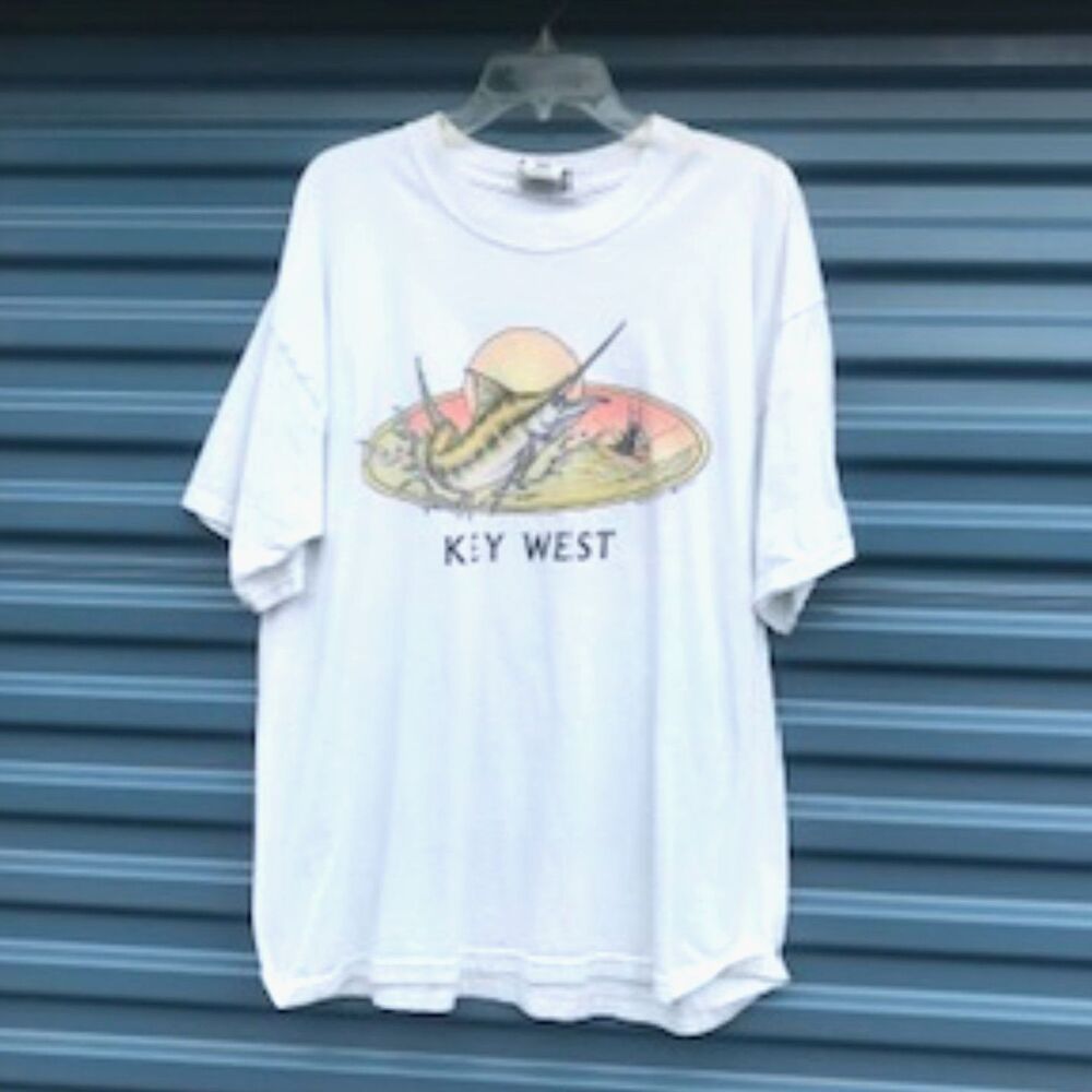 Tee Shirt . Size: Ex Large {16-18} Key West Del Sol Colors Brighten in Sunlight